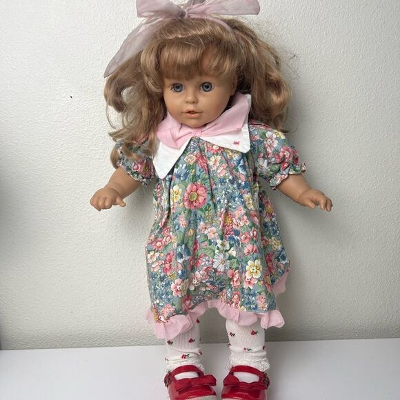 Cute Berenguer Plastic and Cloth Blonde Girl Doll 19" Tall - Picture 1 of 14
